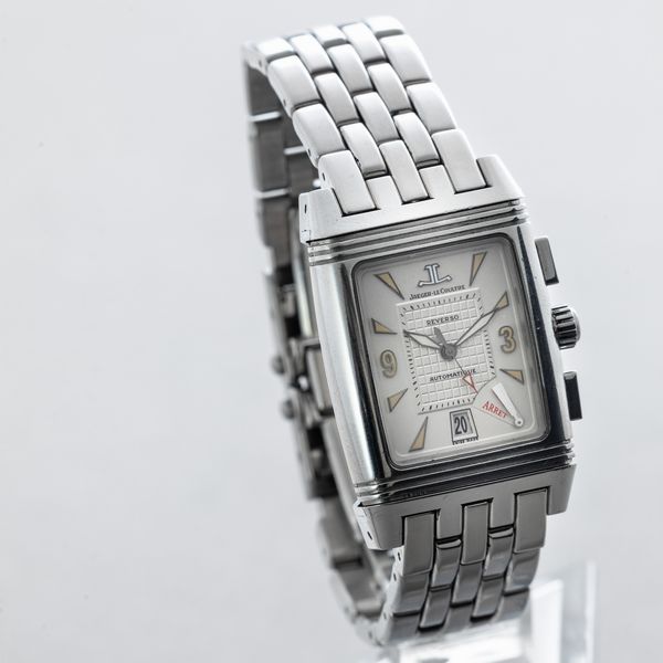 JEAGER LECOULTRE - Reverso Grand Sport Chrono in acciaio impermeabile reversibile con doppio quadrante bianco e bracciale in acciaio  - Asta Orologio da polso e da tasca  - Associazione Nazionale - Case d'Asta italiane