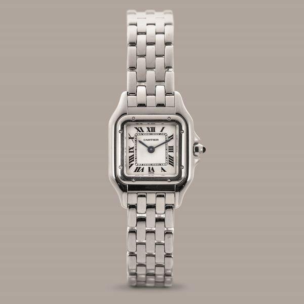 CARTIER - Panthere in oro bianco 18k, quadrante Argent con numeri Romani, lancette in acciaio azzurrato, chiusura nascosta movimento al quarzo  - Asta Orologio da polso e da tasca  - Associazione Nazionale - Case d'Asta italiane