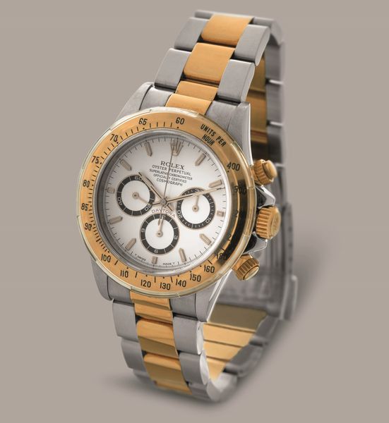 ROLEX - Daytona 16523 NOS, acciaio e oro quadrante bianco contatori neri, bracciale Oyster, fondello a vite con adesivo originale corredato di scatola e garanzia  - Asta Orologio da polso e da tasca  - Associazione Nazionale - Case d'Asta italiane