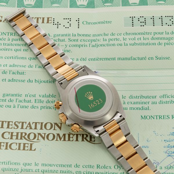 ROLEX - Daytona 16523 NOS, acciaio e oro quadrante bianco contatori neri, bracciale Oyster, fondello a vite con adesivo originale corredato di scatola e garanzia  - Asta Orologio da polso e da tasca  - Associazione Nazionale - Case d'Asta italiane