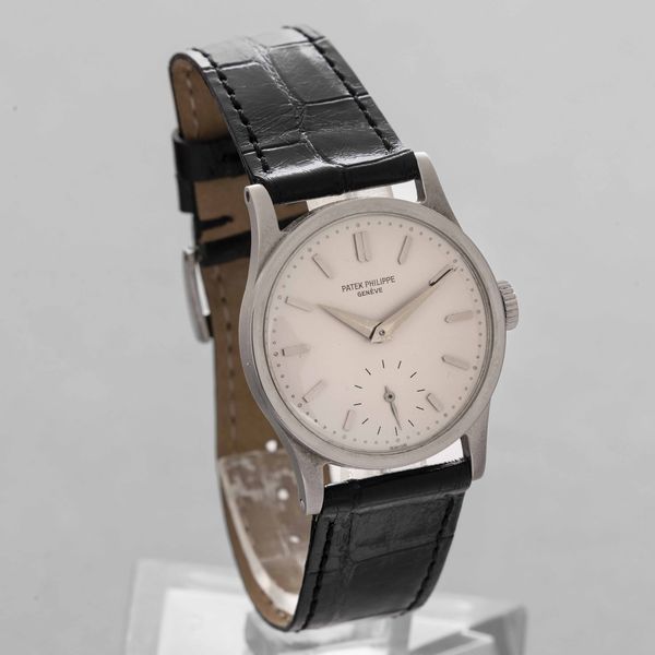 PATEK PHILIPPE - Calatrava ref. 96, cassa F. Borgel in acciaio, quadrante Argent con piccoli secondi al sei e carica manuale  - Asta Orologio da polso e da tasca  - Associazione Nazionale - Case d'Asta italiane