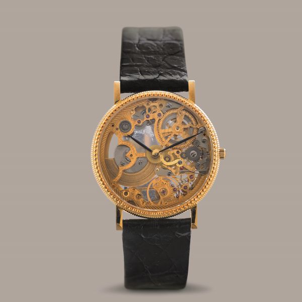 UNIVERSAL GENEVE - Raro orologio Scheletrato in oro 18k, solo tempo carica automatica con microrotore a vista, Nos con tag  - Asta Orologio da polso e da tasca  - Associazione Nazionale - Case d'Asta italiane