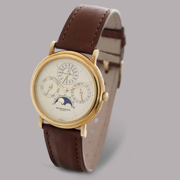 VACHERON & CONSTANTIN - Patrimony Perpetuale in oro giallo 18 kt , carica automatica con fasi lunari e indicazione dell'anno bisestile  - Asta Orologio da polso e da tasca  - Associazione Nazionale - Case d'Asta italiane