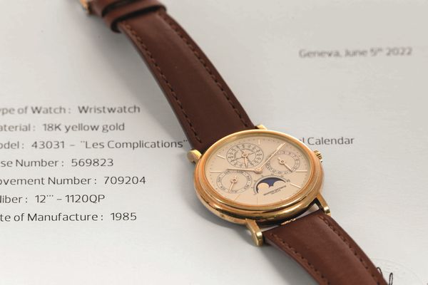 VACHERON & CONSTANTIN - Patrimony Perpetuale in oro giallo 18 kt , carica automatica con fasi lunari e indicazione dell'anno bisestile  - Asta Orologio da polso e da tasca  - Associazione Nazionale - Case d'Asta italiane