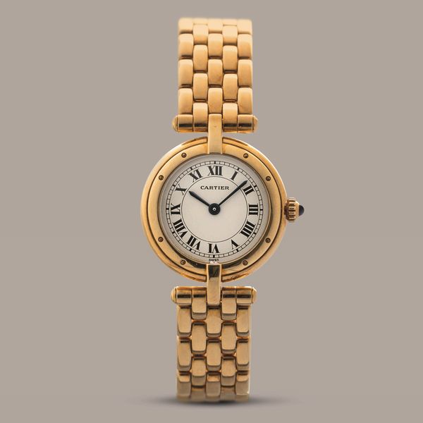 CARTIER - Panthere Vendome in oro giallo 18k, quadrante Argent con numeri Arabi movimento al quarzo corredato di scatola e garanzia  - Asta Orologio da polso e da tasca  - Associazione Nazionale - Case d'Asta italiane