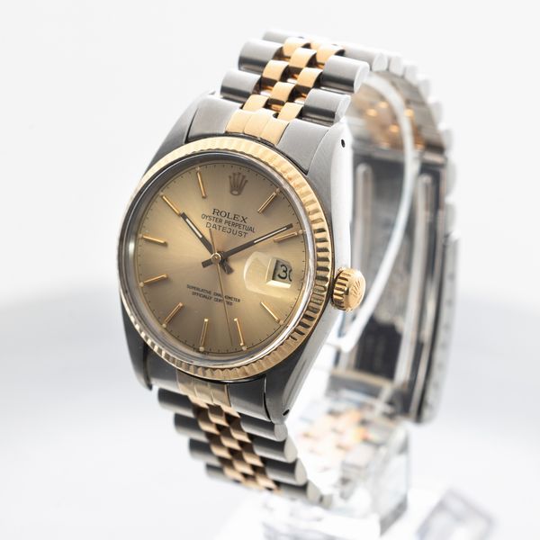 ROLEX - Datejust ref 16013 acciaio e oro Jubilee, quadrante Champagne con indici a bastone e datario, ghiera zigrinata con movimento automatico  - Asta Orologio da polso e da tasca  - Associazione Nazionale - Case d'Asta italiane