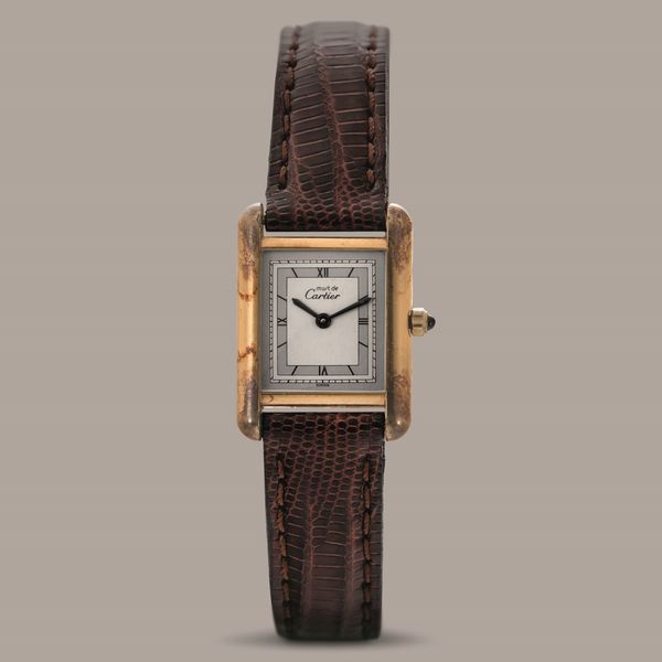 CARTIER - Must de Cartier orologio da donna in argento laminato con movimento al quarzo, quadrante Argent bitonale  - Asta Orologio da polso e da tasca  - Associazione Nazionale - Case d'Asta italiane