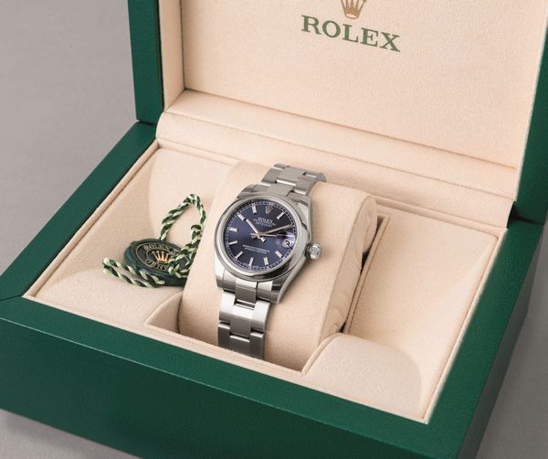 ROLEX - Datejust ref 178240 in acciaio , quadrante blu con datario, bracciale Oyster chiusura fliplock, carica automatica con scatola e garanzia  - Asta Orologio da polso e da tasca  - Associazione Nazionale - Case d'Asta italiane