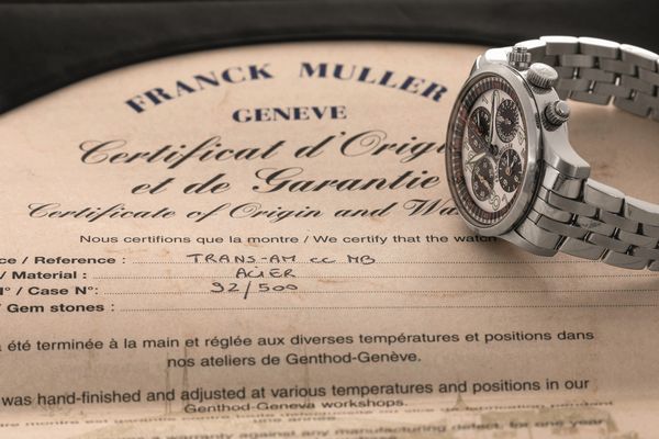 FRANCK MULLER - Transamerica edizione limitata 500 esemplari, cronografo automatico con tasti a vite, quadrante Bianco e quattro contatori neri con garanzia originale  - Asta Orologio da polso e da tasca  - Associazione Nazionale - Case d'Asta italiane