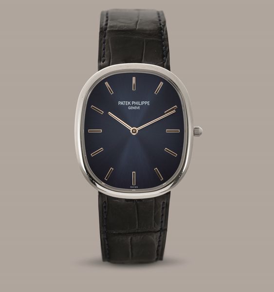 PATEK PHILIPPE - Ellipse ref 5738P in platino, quadrante Blu soleil e indici a bastone, movimento automatico con garanzia  - Asta Orologio da polso e da tasca  - Associazione Nazionale - Case d'Asta italiane