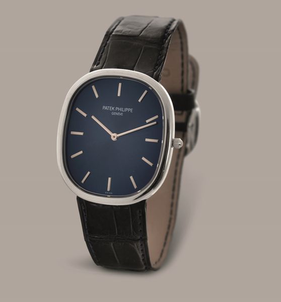 PATEK PHILIPPE - Ellipse ref 5738P in platino, quadrante Blu soleil e indici a bastone, movimento automatico con garanzia  - Asta Orologio da polso e da tasca  - Associazione Nazionale - Case d'Asta italiane