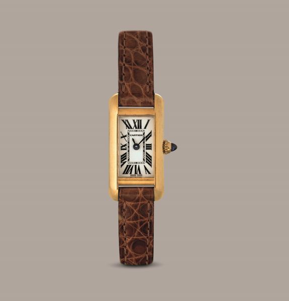 CARTIER - Tank Allonge Lady in oro giallo 18k, quadrante Argent con numeri Romani, movimento al quarzo  - Asta Orologio da polso e da tasca  - Associazione Nazionale - Case d'Asta italiane