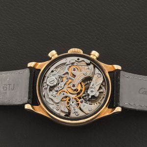 PATEK PHILIPPE - Rarissimo Tasti Tondi ref 1463 in oro giallo 18k con indici Index e numeri Arabi, due contatori quadrante Argent Gren.  - Asta Orologio da polso e da tasca  - Associazione Nazionale - Case d'Asta italiane