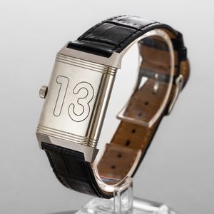 JAEGER LECOULTRE - Reverso Grand Taille in acciaio, quadrante bianco con numeri Arabi, movimento a carica manuale secondi al sei  - Asta Orologio da polso e da tasca  - Associazione Nazionale - Case d'Asta italiane