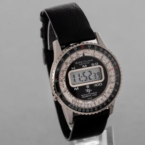 BREITLING - Navitimer Quartz LCD, cronografo digitale al con cassa in acciaio, fondello a scatto e ghiera girevole  - Asta Orologio da polso e da tasca  - Associazione Nazionale - Case d'Asta italiane