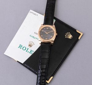 ROLEX - Cellini ref 5330/5 in oro rosa 18k solo tempo quadrante ardesia con numeri Arabi applicati, fondello a pressione e carica manuale  - Asta Orologio da polso e da tasca  - Associazione Nazionale - Case d'Asta italiane