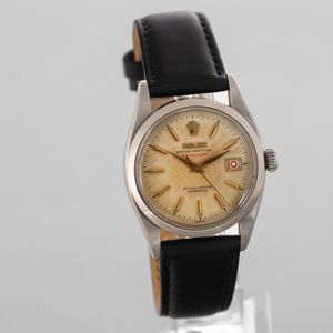 ROLEX - Datejust Scritta Rossa ref 6304 in acciaio, quadrante Argent fan con indici a daga, fondello a vite  - Asta Orologio da polso e da tasca  - Associazione Nazionale - Case d'Asta italiane