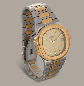 PATEK PHILIPPE - Nautilus 3800/1JA acciaio e oro, quadrante panna con datario, cassa impermeabile con service Patek  - Asta Orologio da polso e da tasca  - Associazione Nazionale - Case d'Asta italiane