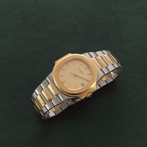 PATEK PHILIPPE - Nautilus 3800/1JA acciaio e oro, quadrante panna con datario, cassa impermeabile con service Patek  - Asta Orologio da polso e da tasca  - Associazione Nazionale - Case d'Asta italiane