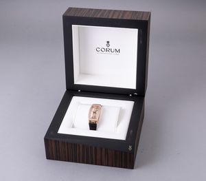 CORUM - Golden Bridge in oro rosa 18k con pav di brillanti, movimento a vista disposto su ponte verticale a carica manuale, mai indossato con scatola e garanzia  - Asta Orologio da polso e da tasca  - Associazione Nazionale - Case d'Asta italiane