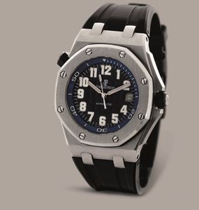 AUDEMARS PIGUET - Offshore Diver Boutique Edition, ref 15701ST in acciaio con quadrante Gran Tapisserie nero e rehaut blu, con scatola e garanzia  - Asta Orologio da polso e da tasca  - Associazione Nazionale - Case d'Asta italiane