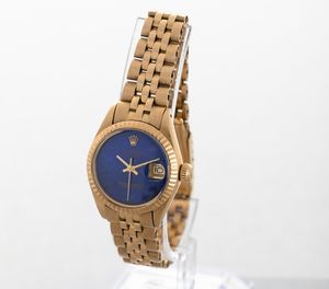 ROLEX - Oyster Perpetual Datejust Lady ref 6917 in oro giallo 18k, quadrante in Lapis Lazuli, bracciale Jubilee, movimento automatico<BR>  - Asta Orologio da polso e da tasca  - Associazione Nazionale - Case d'Asta italiane