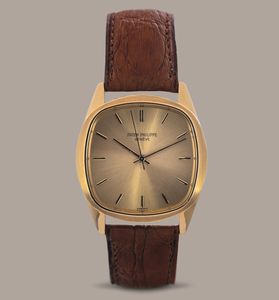 PATEK PHILIPPE - Ellipse ref. 3585, automatico, oro giallo 18k, quadrante champagne con indici applicati, corona di carica nascosta sotto al fondello  - Asta Orologio da polso e da tasca  - Associazione Nazionale - Case d'Asta italiane