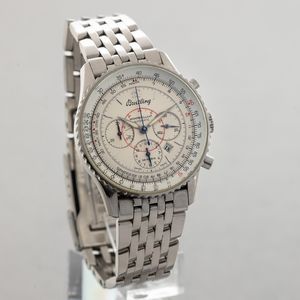 BREITLING - Navitimer Montbrilliant A41030, cronografo tre contatori com datario, tasti a pompa ghiera girevole, bracciale Pilot movimento automatico  - Asta Orologio da polso e da tasca  - Associazione Nazionale - Case d'Asta italiane