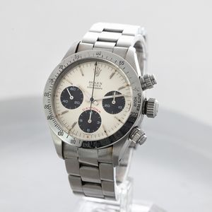 ROLEX - Cosmograph Daytona ref 6265 in acciaio cronografo tre contatori con lunetta tachimetrica, tasti a vite e quadrante Argent  - Asta Orologio da polso e da tasca  - Associazione Nazionale - Case d'Asta italiane