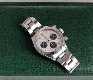 ROLEX - Cosmograph Daytona ref 6265 in acciaio cronografo tre contatori con lunetta tachimetrica, tasti a vite e quadrante Argent  - Asta Orologio da polso e da tasca  - Associazione Nazionale - Case d'Asta italiane