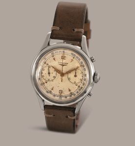 LONGINES - Spillino 30 CH cronografo due contatori in acciaio, con ritorno in volo, quadrante bianco con scala tachimentrica e movimento a carica manuale  - Asta Orologio da polso e da tasca  - Associazione Nazionale - Case d'Asta italiane