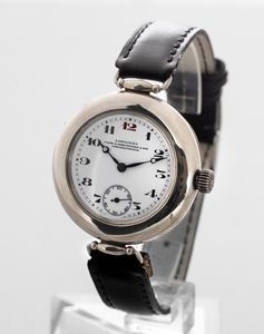 LONGINES - Oversize con doppia cassa a cerniera in acciaio e anse snodate, carica manuale e quadrante in smalto bianco e numeri Breguet con firma del rivenditore di Costantinopoli  - Asta Orologio da polso e da tasca  - Associazione Nazionale - Case d'Asta italiane