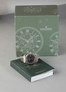 AUDEMARS PIGUET - Royal Oak 15400ST, in acciaio con quadrante nero Grande Tapissserie , indici lunghi e datario con fondello a vista, scatola e garanzia  - Asta Orologio da polso e da tasca  - Associazione Nazionale - Case d'Asta italiane