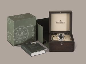 AUDEMARS PIGUET - Royal Oak 15400ST, in acciaio con quadrante nero Grande Tapissserie , indici lunghi e datario con fondello a vista, scatola e garanzia  - Asta Orologio da polso e da tasca  - Associazione Nazionale - Case d'Asta italiane