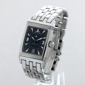 JAEGER LECOULTRE - Reverso Grand Sport impermeabile in acciaio, quadrante nero con numeri Arabi datario al sei movimento automatico  - Asta Orologio da polso e da tasca  - Associazione Nazionale - Case d'Asta italiane