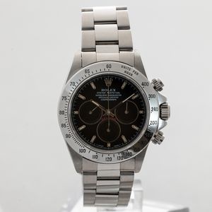 ROLEX - Daytona Primero ref 16520 Patrizzi, cronografo automatico tre contatori virati al nero, cassa impermeabile in acciaio con fondello e tasti a vite  - Asta Orologio da polso e da tasca  - Associazione Nazionale - Case d'Asta italiane