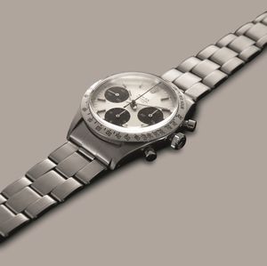 ROLEX - Cosmograph Daytona ref 6239 in acciaio Daytona Piccola in acciaio con ghiera tachimetrica, contatori neri a contrasto su quadrante Argent e bracciale rivettato, carica manuale  - Asta Orologio da polso e da tasca  - Associazione Nazionale - Case d'Asta italiane