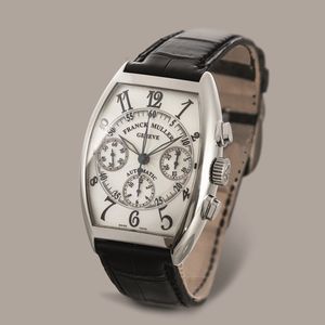 FRANCK MULLER - Chrono Cintre Curvex ref 7850CC AT in acciaio tre contatori, quadrante Argent, edizione numerata con scatola e garanzia  - Asta Orologio da polso e da tasca  - Associazione Nazionale - Case d'Asta italiane