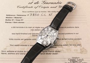 FRANCK MULLER - Chrono Cintre Curvex ref 7850CC AT in acciaio tre contatori, quadrante Argent, edizione numerata con scatola e garanzia  - Asta Orologio da polso e da tasca  - Associazione Nazionale - Case d'Asta italiane