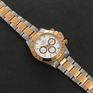 ROLEX - Daytona 16523 NOS, acciaio e oro quadrante bianco contatori neri, bracciale Oyster, fondello a vite con adesivo originale corredato di scatola e garanzia  - Asta Orologio da polso e da tasca  - Associazione Nazionale - Case d'Asta italiane