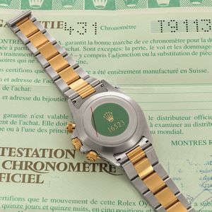 ROLEX - Daytona 16523 NOS, acciaio e oro quadrante bianco contatori neri, bracciale Oyster, fondello a vite con adesivo originale corredato di scatola e garanzia  - Asta Orologio da polso e da tasca  - Associazione Nazionale - Case d'Asta italiane