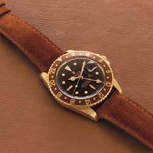 ROLEX - GMT Master ref 1675 Occhio di Tigre in oro giallo 18k, quadrante Nipple marrone, ghiera girevole, movimento automatico  - Asta Orologio da polso e da tasca  - Associazione Nazionale - Case d'Asta italiane