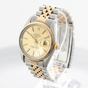 ROLEX - Datejust ref 16013 acciaio e oro Jubilee, quadrante Champagne con indici a bastone e datario, ghiera zigrinata con movimento automatico  - Asta Orologio da polso e da tasca  - Associazione Nazionale - Case d'Asta italiane