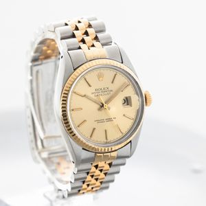 ROLEX - Datejust ref 16013 acciaio e oro Jubilee, quadrante Champagne con indici a bastone e datario, ghiera zigrinata con movimento automatico  - Asta Orologio da polso e da tasca  - Associazione Nazionale - Case d'Asta italiane