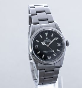 ROLEX - Explorer ref 14270 in acciaio, quadrante nero con numeri Arabi e indici a bastone luminescenza al trizio, bracciale Oyster con movimento automatico  - Asta Orologio da polso e da tasca  - Associazione Nazionale - Case d'Asta italiane