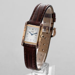 CARTIER - Must de Cartier orologio da donna in argento laminato con movimento al quarzo, quadrante Argent bitonale  - Asta Orologio da polso e da tasca  - Associazione Nazionale - Case d'Asta italiane