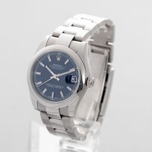 ROLEX - Datejust ref 178240 in acciaio , quadrante blu con datario, bracciale Oyster chiusura fliplock, carica automatica con scatola e garanzia  - Asta Orologio da polso e da tasca  - Associazione Nazionale - Case d'Asta italiane