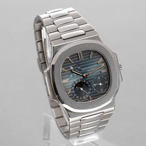 PATEK PHILIPPE - Nautilus ref 3712 in acciaio con fasi lunari riserva di carica a ore sette, funzione di calendario e fondello a vista con movimento automatico  - Asta Orologio da polso e da tasca  - Associazione Nazionale - Case d'Asta italiane