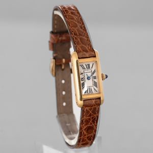 CARTIER - Tank Allonge Lady in oro giallo 18k, quadrante Argent con numeri Romani, movimento al quarzo  - Asta Orologio da polso e da tasca  - Associazione Nazionale - Case d'Asta italiane