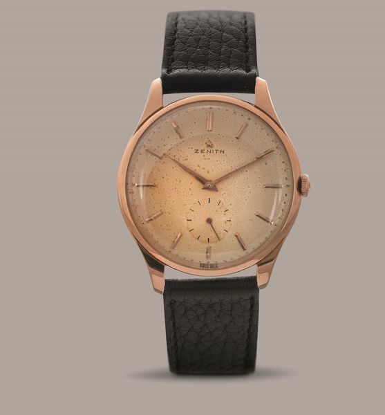 ZENITH - Stellina in oro rosa 18k con quadrante fan, carica manuale con piccoli secondi  - Asta Orologi da Polso e da Tasca - Associazione Nazionale - Case d'Asta italiane